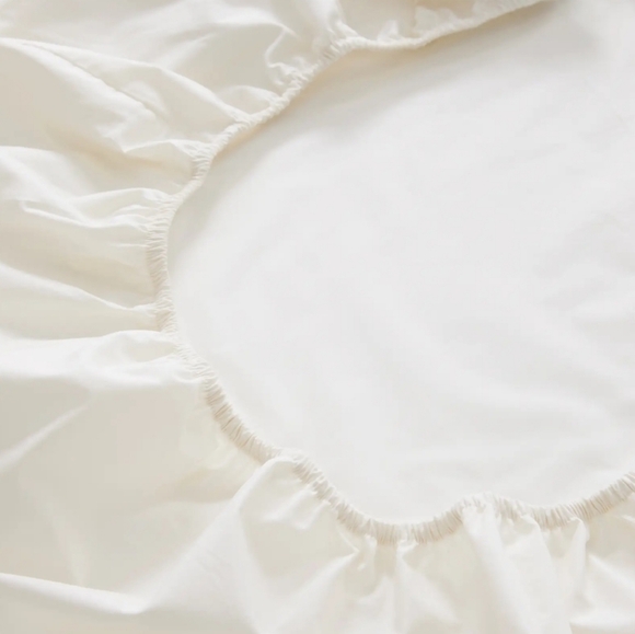 Quince Organic Cotton Percale White Sheets & 2 Pillowcases! Full (171) - Picture 3 of 14